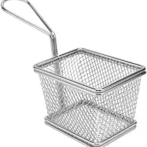 Patates Kızartma Sunum Sepeti, Kare, Sosluklu