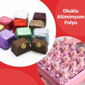 Alüminyum Çikolata Folyosu Oluklu Çimen Yeşili 1 KG