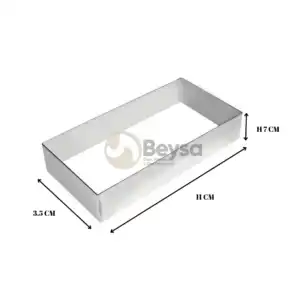 Pasta Çemberi Pandispanya  Inox Dikdörtgen 11x3,5 Cm H 7