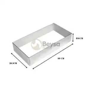 Pasta Çemberi Pandispanya Inox 40X26.5 Cm H6 Dikdörtgen Çember
