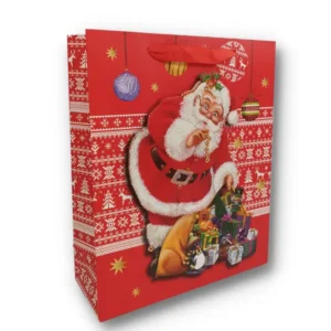 Yılbaşı Hediyelik Çanta Noel Baba Zincirli / 12'li