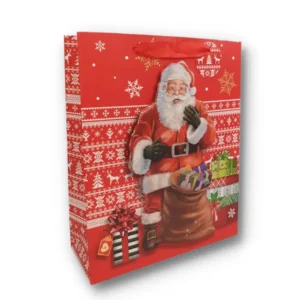 Yılbaşı Hediyelik Çanta Noel Baba Eldivenli / 12'li