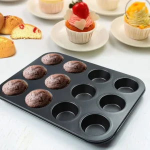Muffin Kek Kalıbı 12'li Tepsi Teflon Yapışmaz