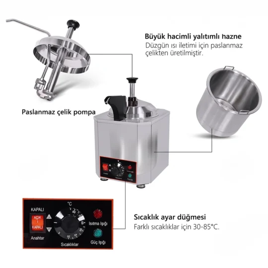 Thorpump Boru Isıtmalı Çikolata Sos Pompası 3lü 7 Thorpump Boru Isıtmalı Çikolata Sos Pompası 3lü
